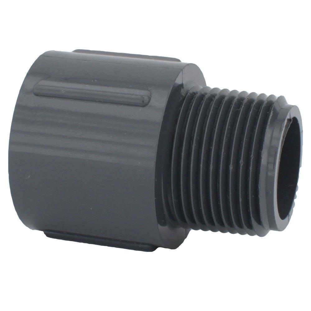 Dark Grey PVC Schedule 80 Male Adapter 