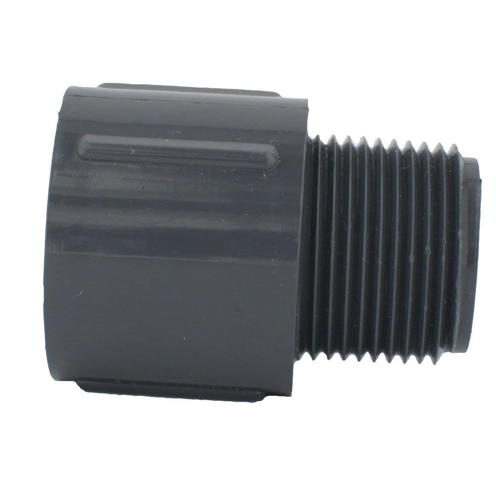 Dark Grey PVC Schedule 80 Male Adapter 
