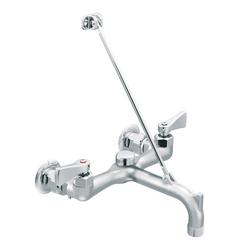 Two Lever Handle Wall Mount Service Faucet in Polished Chrome
