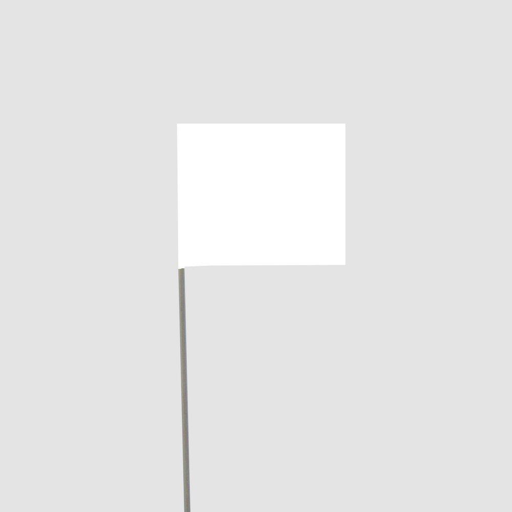 Blackburn White 5 x 4 in. Wire Staff Vinyl Flag 