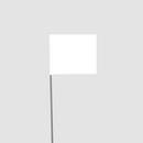 Blackburn White 5 x 4 in. Wire Staff Vinyl Flag 