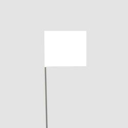 5 x 4 in. Wire Staff Vinyl Flag in White