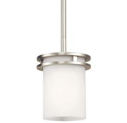 7-1/2 in. 100 W 1-Light Medium Mini Pendant in Brushed Nickel