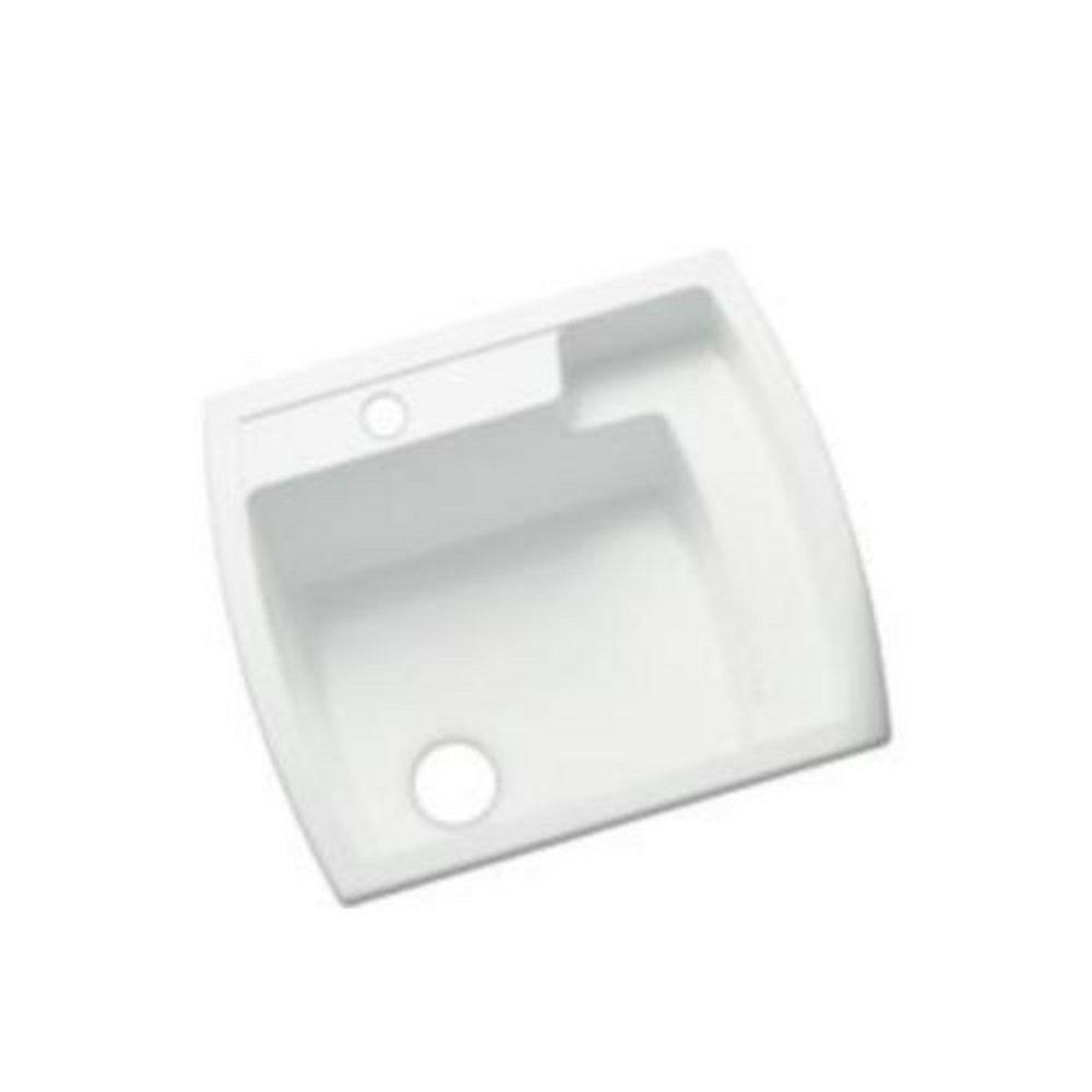 Sterling White 25 x 22 in. Top Mount and Undermount Laundry Sink 
