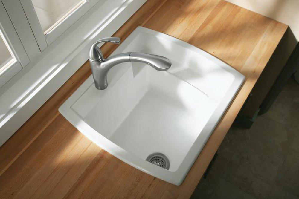 Sterling White 25 x 22 in. Top Mount and Undermount Laundry Sink 