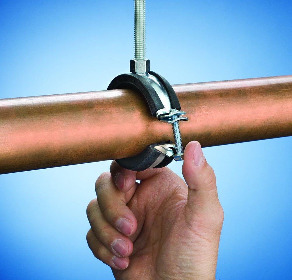 nVent CADDY Threaded Electrogalvanized EPDM, SBR and Steel Pipe Clamp 