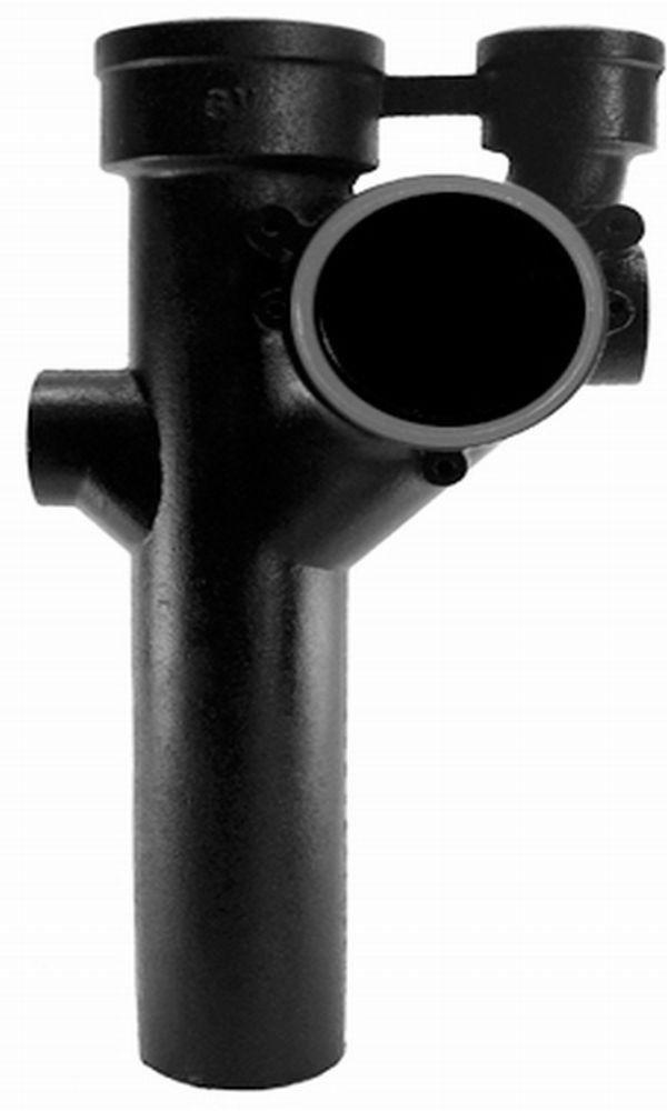 Black Spigot x Hub x Threaded Cast Iron Double Starter Fitting 