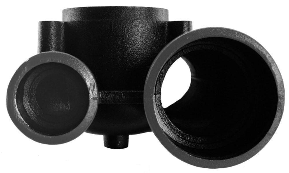 Black Spigot x Hub x Threaded Cast Iron Double Starter Fitting 