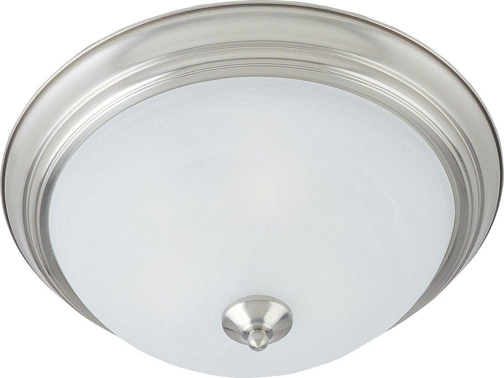 Maxim Lighting&reg; Satin Nickel 13-1/2 in 26W 2-Light Compact Fluorescent GU24 Flush Mount Ceiling Fixture 