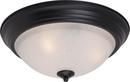 15-1/2 in. 3-Light Flushmount in Black with Ice Glass Shade