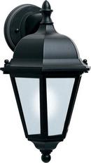 15 in 13W 1-Light Compact Fluorescent GU24 Outdoor Wall Lantern in Black