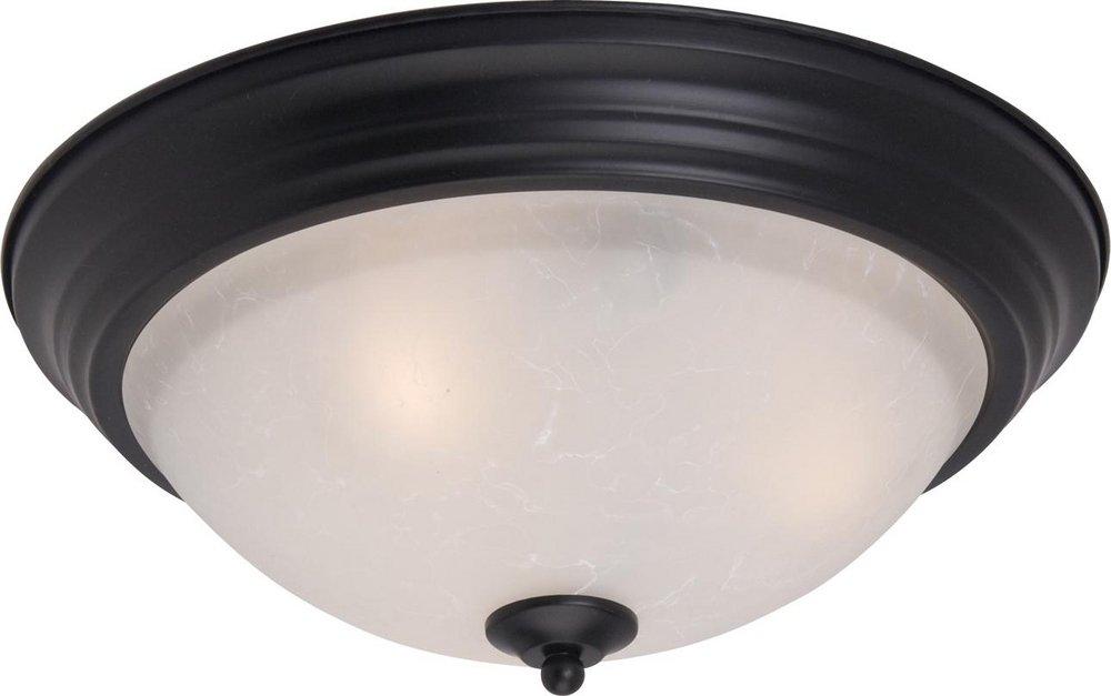 Maxim Lighting&reg; Black 60W 2-Light Incandescent Ceiling Light Fixture with Ice Glass 