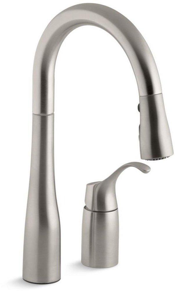 KOHLER Vibrant® Stainless Single Handle Pull Down Kitchen Faucet 
