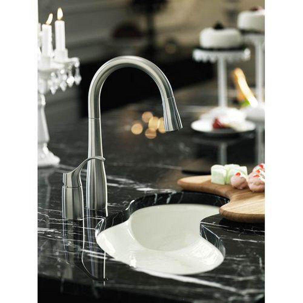 KOHLER Vibrant® Stainless Single Handle Pull Down Kitchen Faucet 