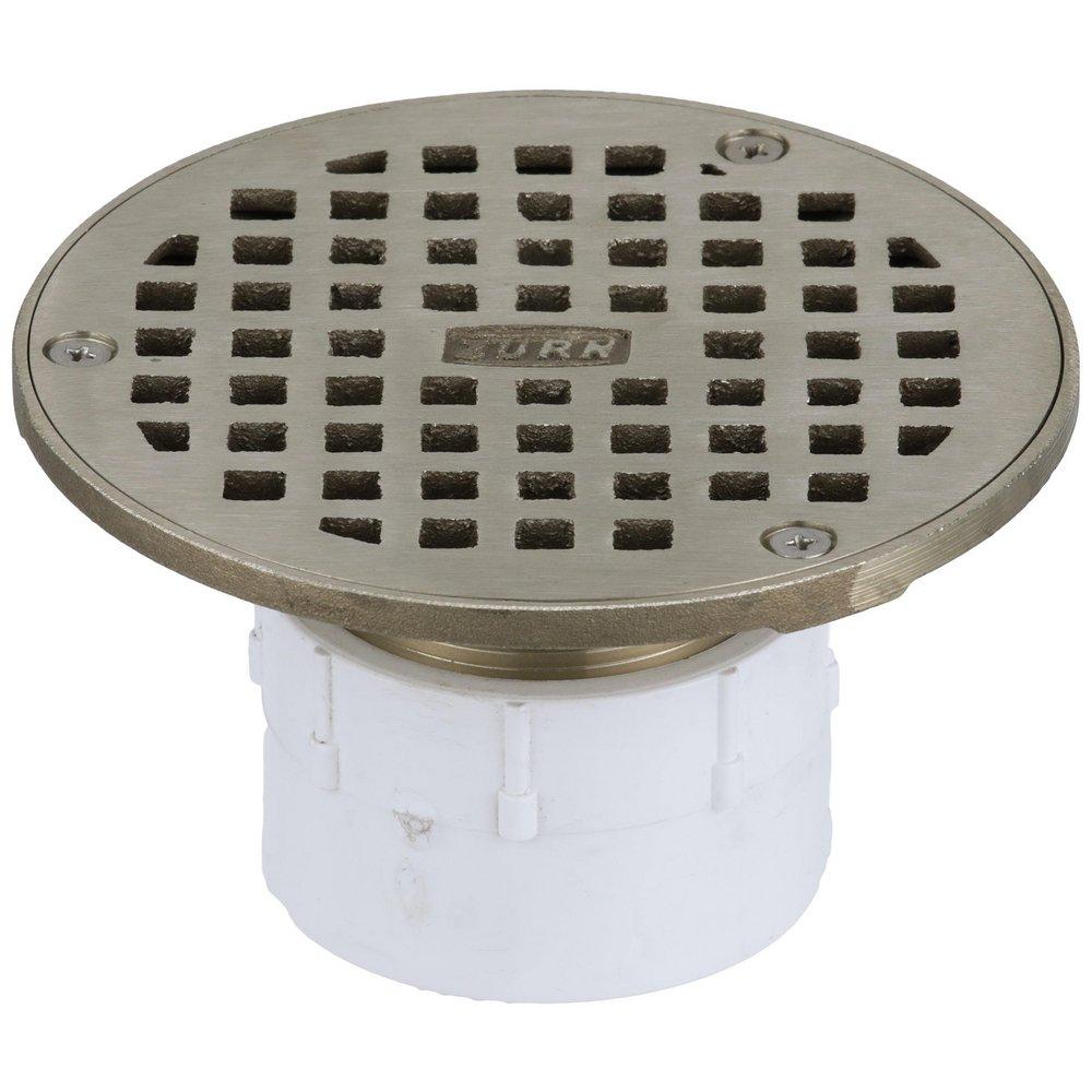 Zurn White Push On Plastic Nickel Bronze Floor Drain 