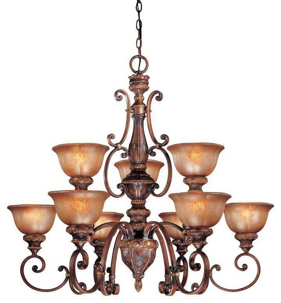 Minka Lavery Illuminati Bronze 100 W 9-Light 2-Tier Medium Chandelier 