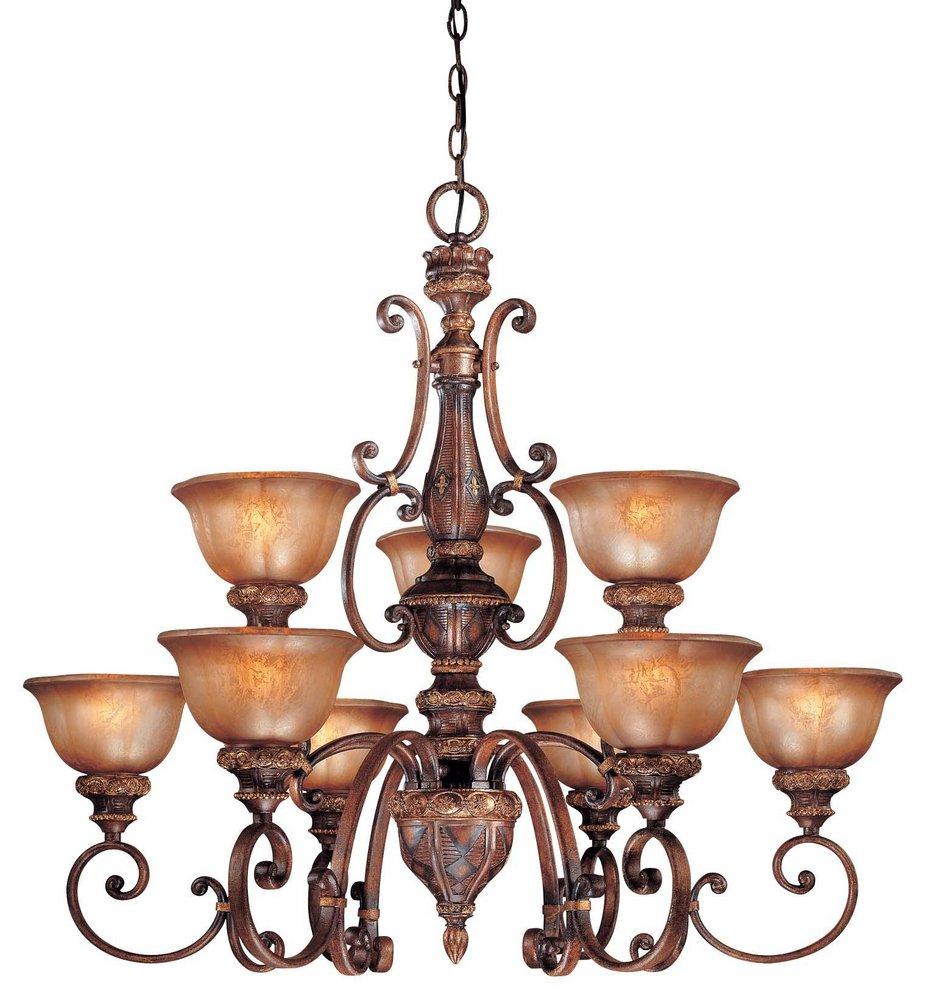 Minka Lavery Illuminati Bronze 100 W 9-Light 2-Tier Medium Chandelier 