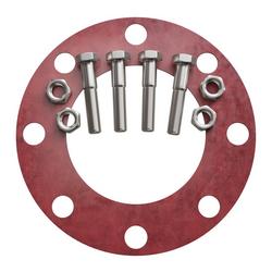 4 in. 150# Red Rubber 1/8 in. Nut, Bolt & Full Face Gasket Kit