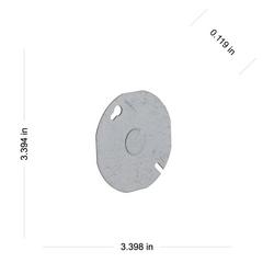 3-1/2 Round FLAT Cover 1/2 KO