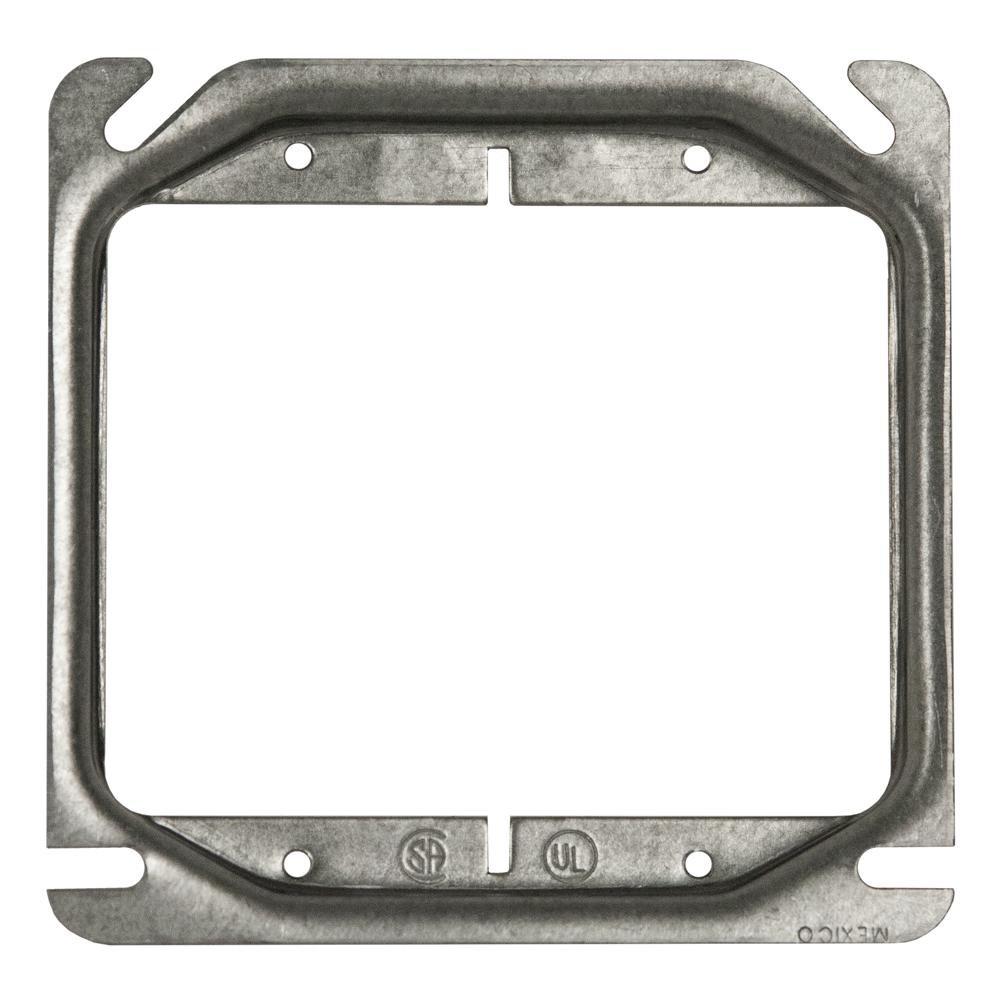 4 in. Square 5/8 in. Deep 2-Gang Switch Ring 