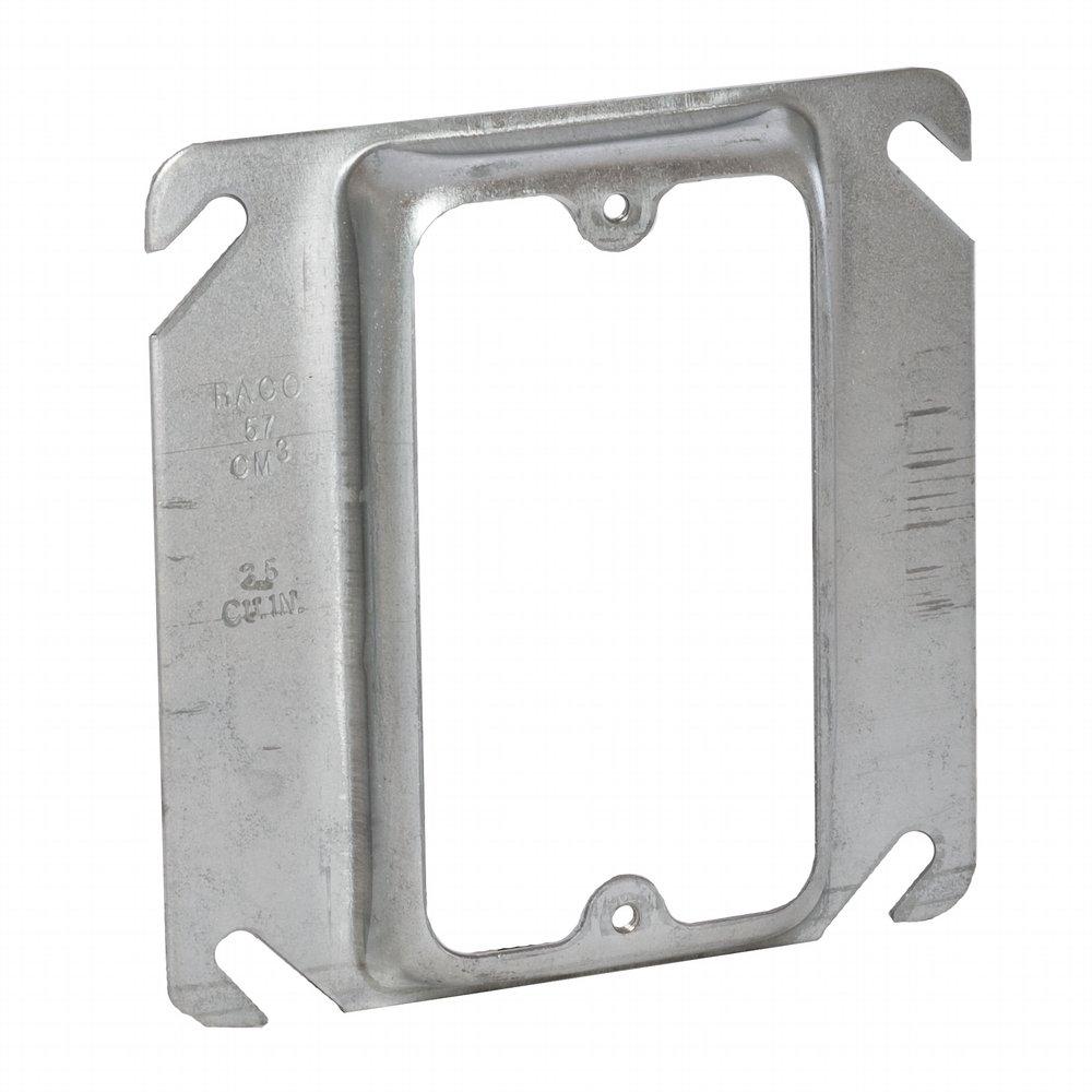 4 in. Square Cover 1/2 in. Deep 1-Gang Switch Ring 