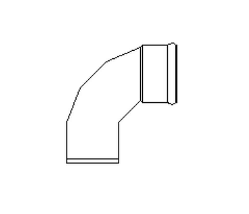 GPK Spigot x Gasket Sewer Stop Straight SDR 35 PVC 90 Degree Elbow 