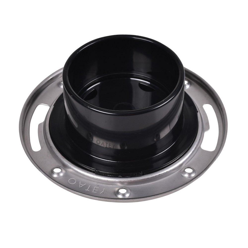 Oatey&reg; Black 3 in. ABS Easy IPT Tap on Pipe Closet Flange with Stainless Steel Ring 