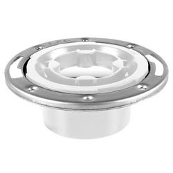 4 x 3 PVC EZ Iron Pipe Thread Tap On Pipe Closet Flange With Stainless Steel Ring