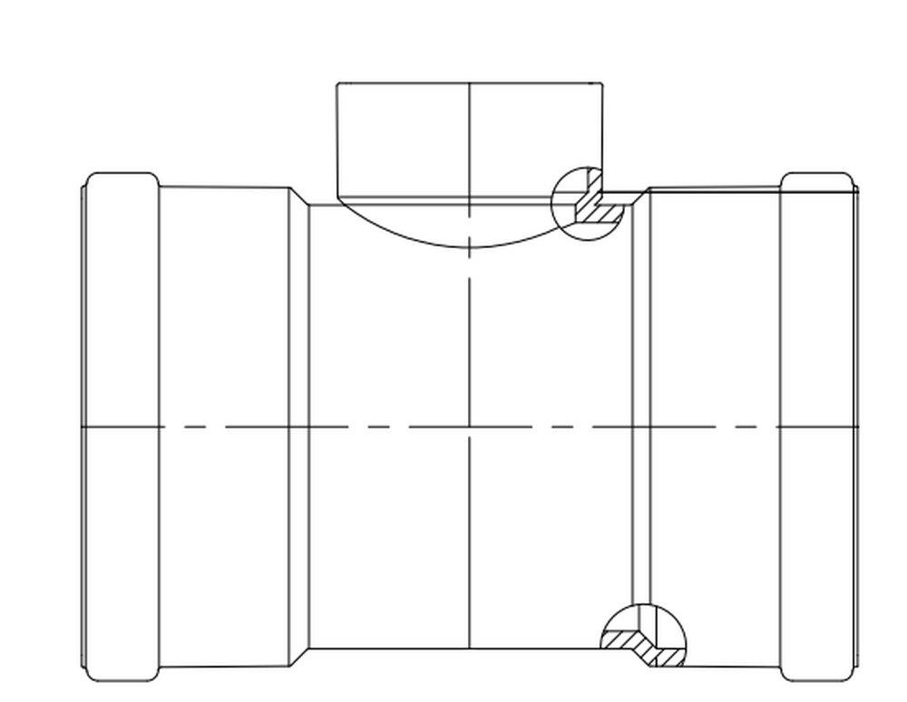 GPK Gasket x Hub Reducing SDR 26 PVC Heavy Wall Sewer Tee 