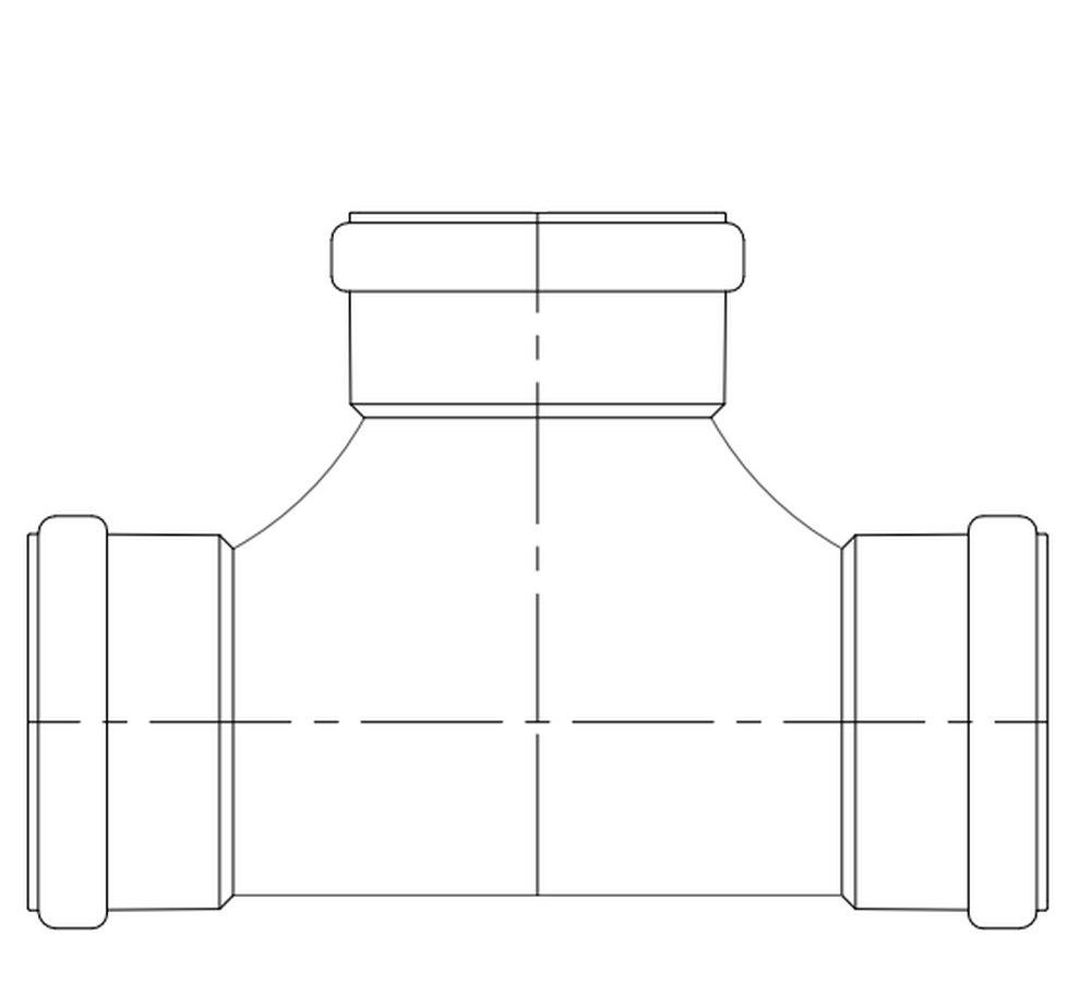 GPK Gasket Straight and 2-Way Clean-Out SDR 35 PVC Heavy Wall Sewer Tee 