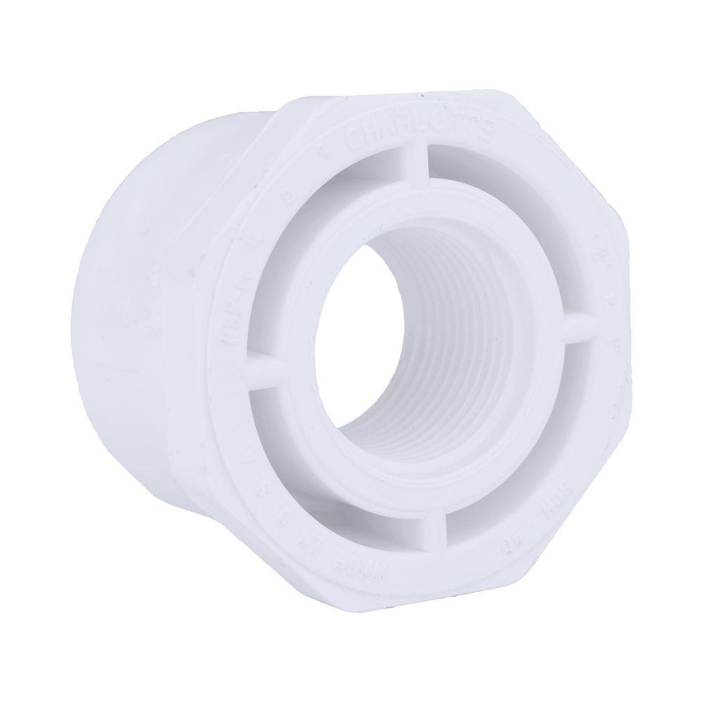 White PVC Schedule 40 Female Bushing 