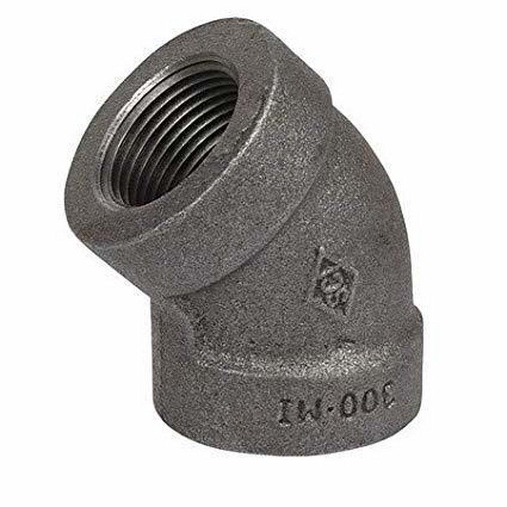 NPS 300# Black Malleable Iron 45 Degree Elbow 