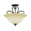 14 in. 3-Light Semi-Flushmount Ceiling Fixture in Burnished Gold