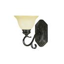 1-Light Wall Sconce in Burnished Gold with Florentine Scavo Glass Shade