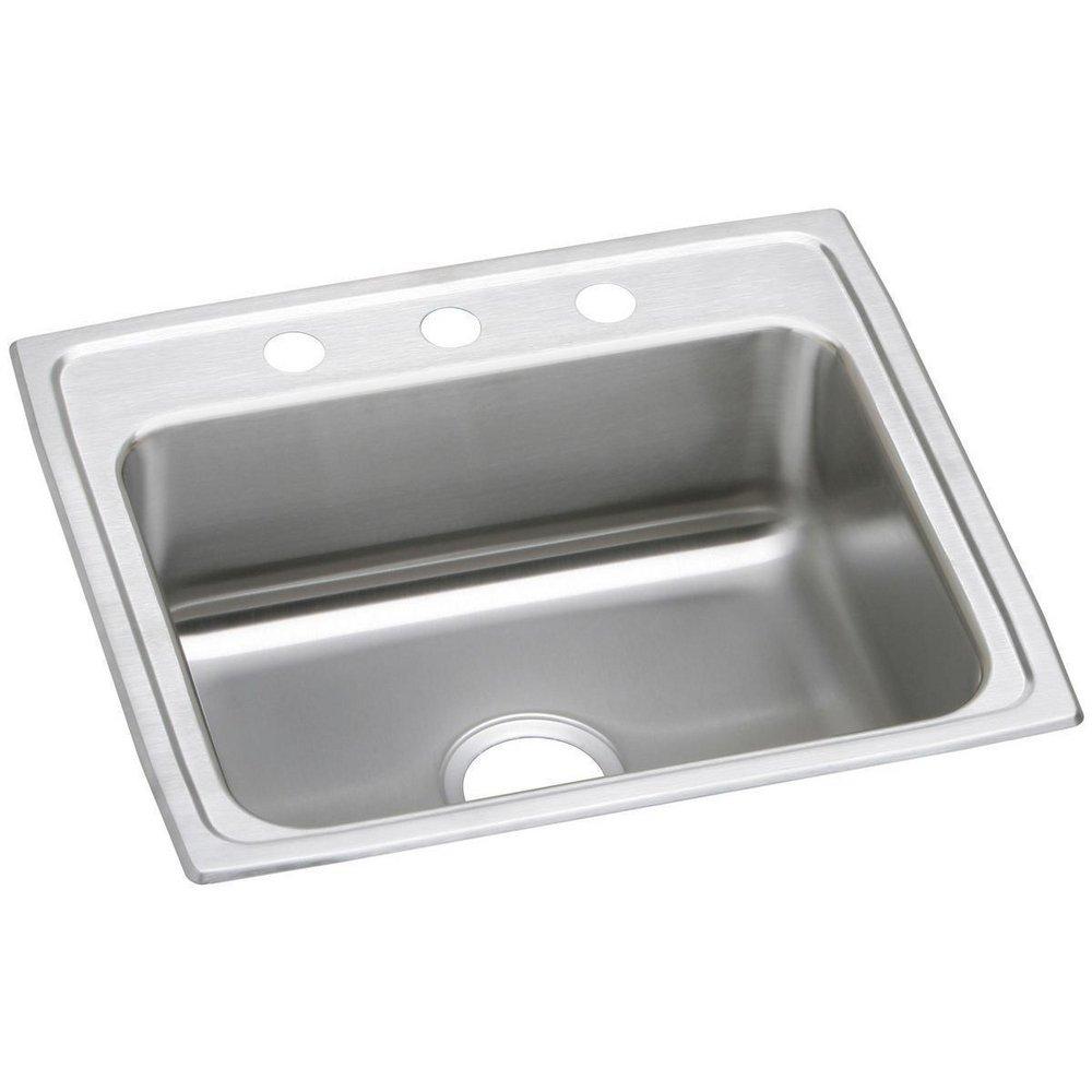 Elkay Brushed Satin 25 x 22 in. Stainless Steel Single Bowl Drop-in Kitchen Sink in Brushed Satin 