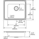 Elkay Brushed Satin 25 x 22 in. Stainless Steel Single Bowl Drop-in Kitchen Sink in Brushed Satin 
