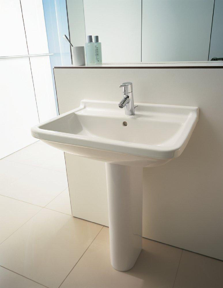 Duravit White 3-Hole Wall Mount Wash Basin with Rear Drain 