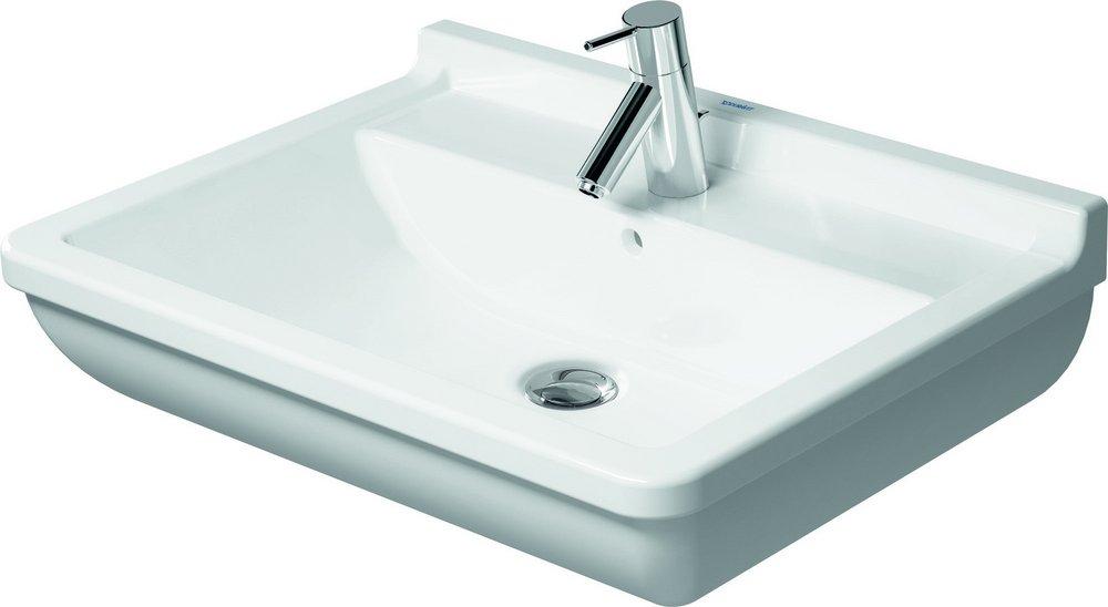 Duravit White 3-Hole Wall Mount Wash Basin with Rear Drain 