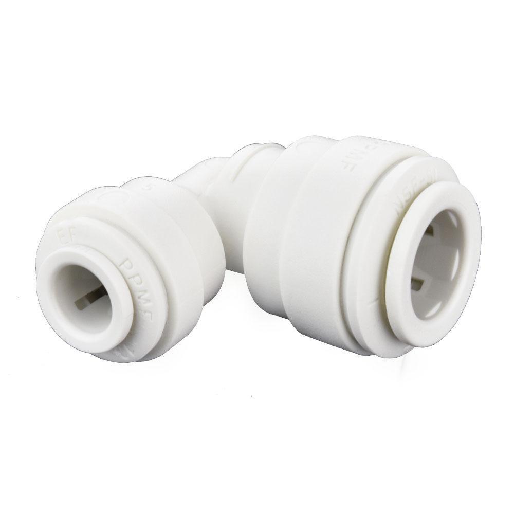 John Guest White OD Tube Reducing Polypropylene and EPDM 90 Degree Bulk Elbow 