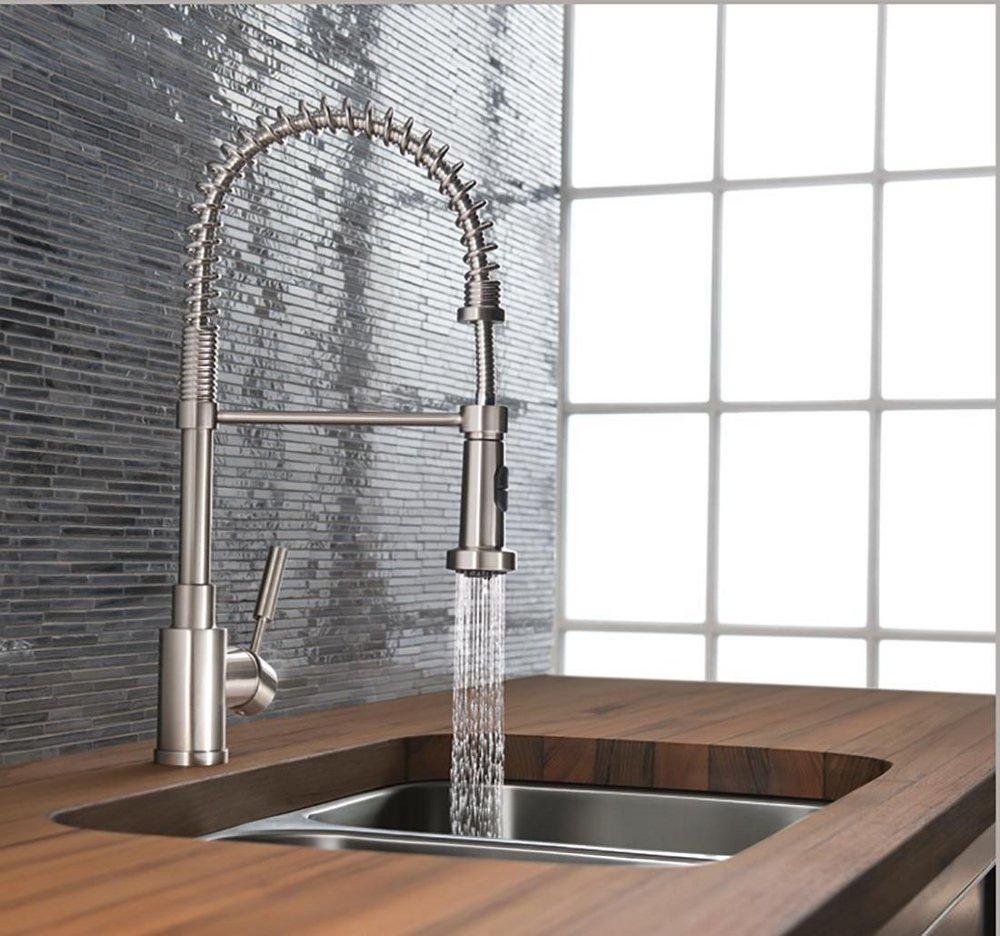 BLANCO Satin Nickel Single Handle Pull Down Kitchen Faucet 