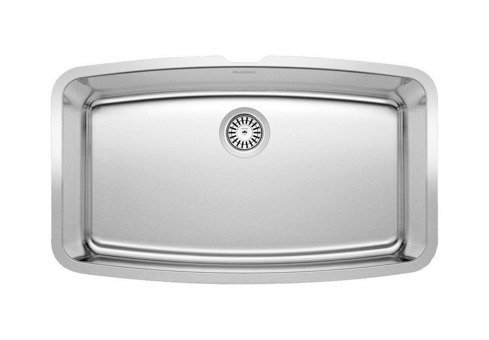 BLANCO Polished Satin 32 x 19 in. No Hole Stainless Steel Single Bowl Undermount Kitchen Sink 