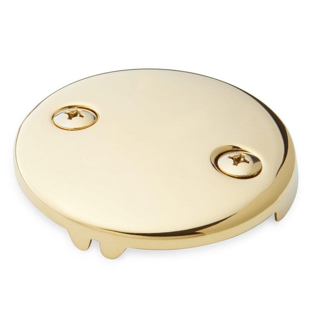 Signature Hardware Polished Brass 3-3/16 in. Solid Brass Overflow Plate with Two Screws 