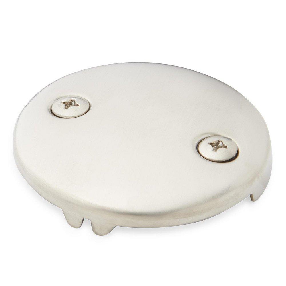 Signature Hardware Brushed Nickel 3-3/16 in. Solid Brass Overflow Plate with Two Screws 
