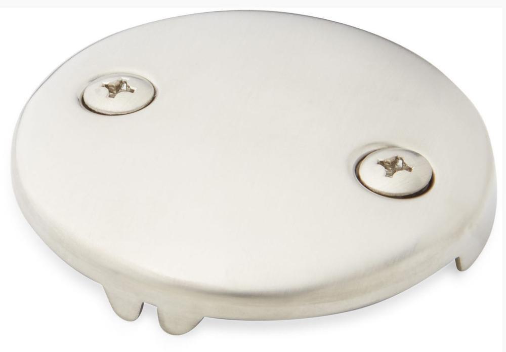 Signature Hardware Brushed Nickel 3-3/16 in. Solid Brass Overflow Plate with Two Screws 
