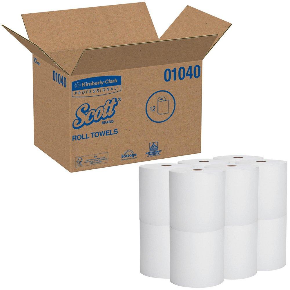 Scott&reg; White Hard Roll Towel in White (Case of 12) 