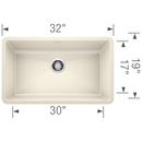 BLANCO Biscuit 32 x 19 in. No Hole Composite Single Bowl Undermount Kitchen Sink 