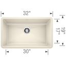 BLANCO Biscuit 32 x 19 in. No Hole Composite Single Bowl Undermount Kitchen Sink 