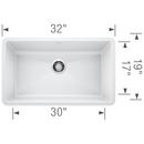 BLANCO White 32 x 19 in. No Hole Composite Single Bowl Undermount Kitchen Sink 