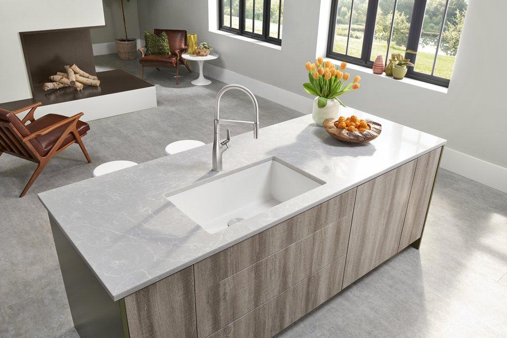 BLANCO White 32 x 19 in. No Hole Composite Single Bowl Undermount Kitchen Sink 