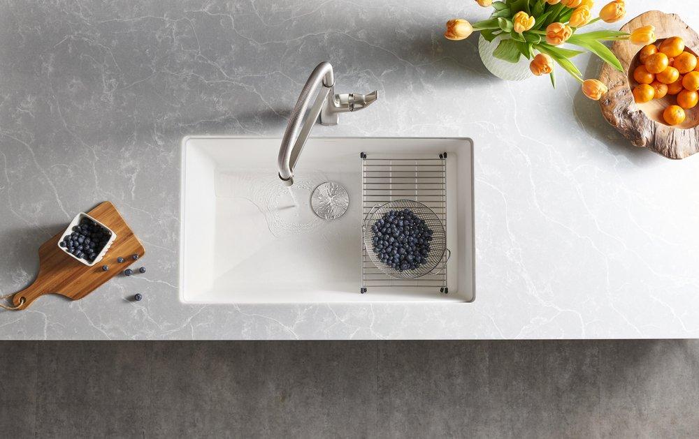 BLANCO White 32 x 19 in. No Hole Composite Single Bowl Undermount Kitchen Sink 